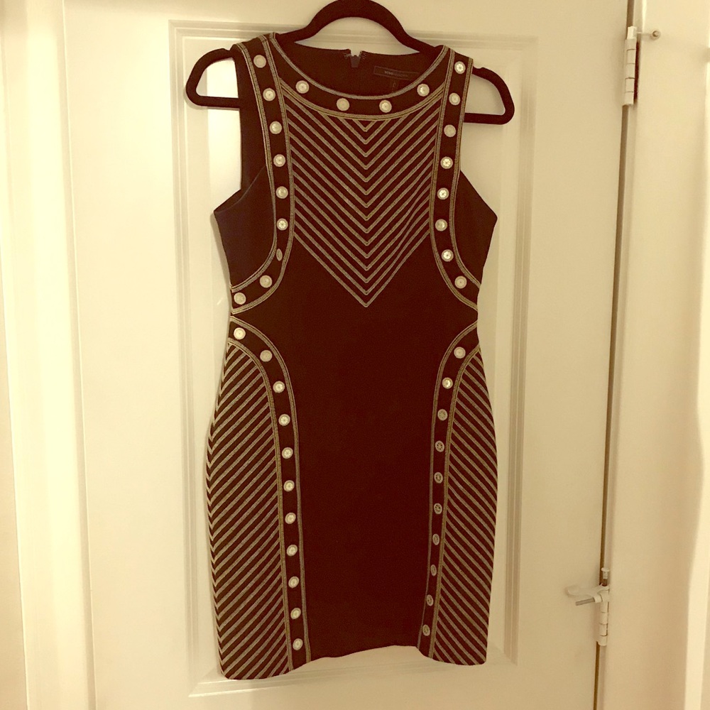 BCBG Black Embroidered Dress
